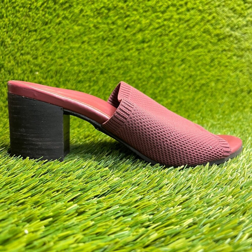 Vionic Fleur Womens Size 7 Burgundy Black Classic Outdoor Slide Heeled Sandals